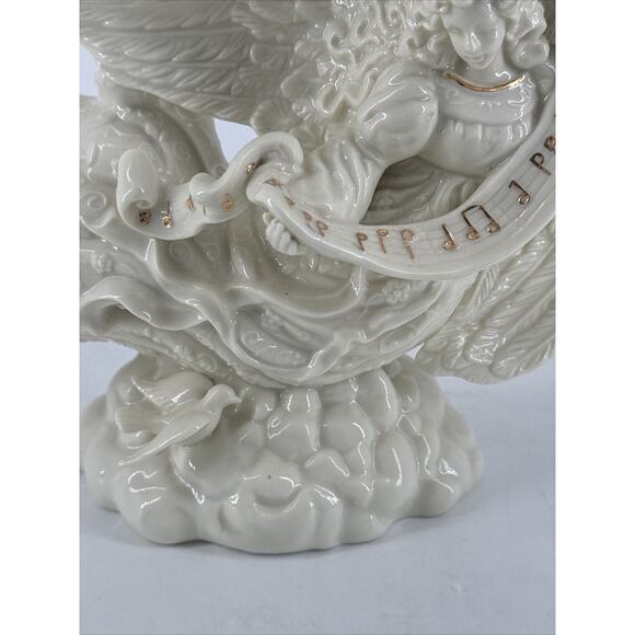 Candle Holder Porcelain Angel Ivory 6.85” T x 9” W x 3.6” D Palm Tree 2000 - Picture 4 of 11